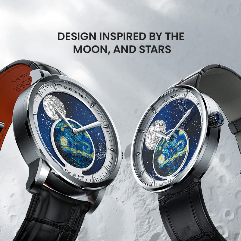 Agelocer Astronomer Oil Painting Couple's Moonphase Watch