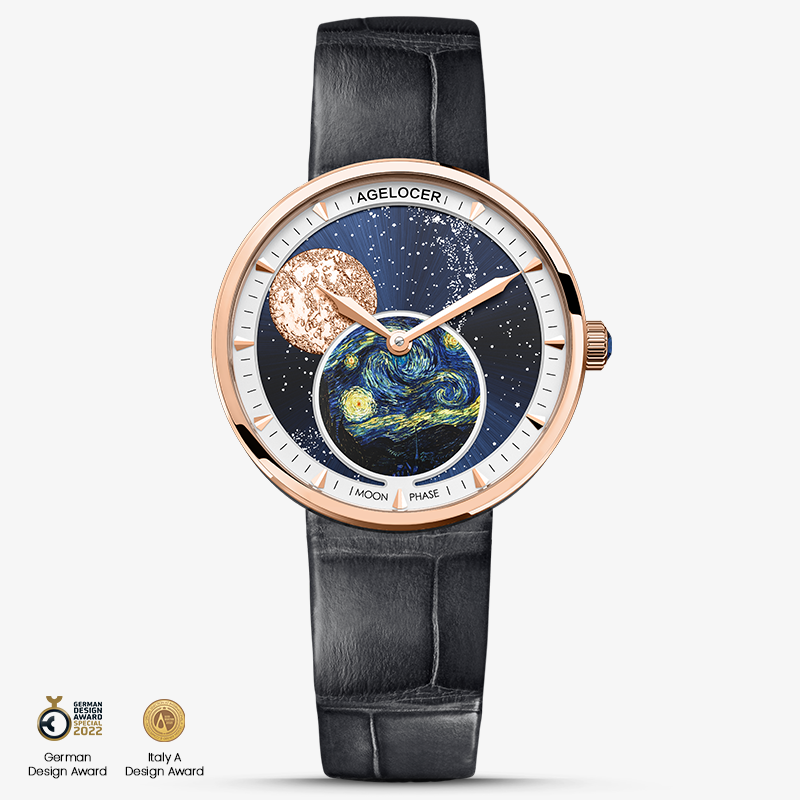 Agelocer Astronomer Ladies Moonphase Quartz Watch