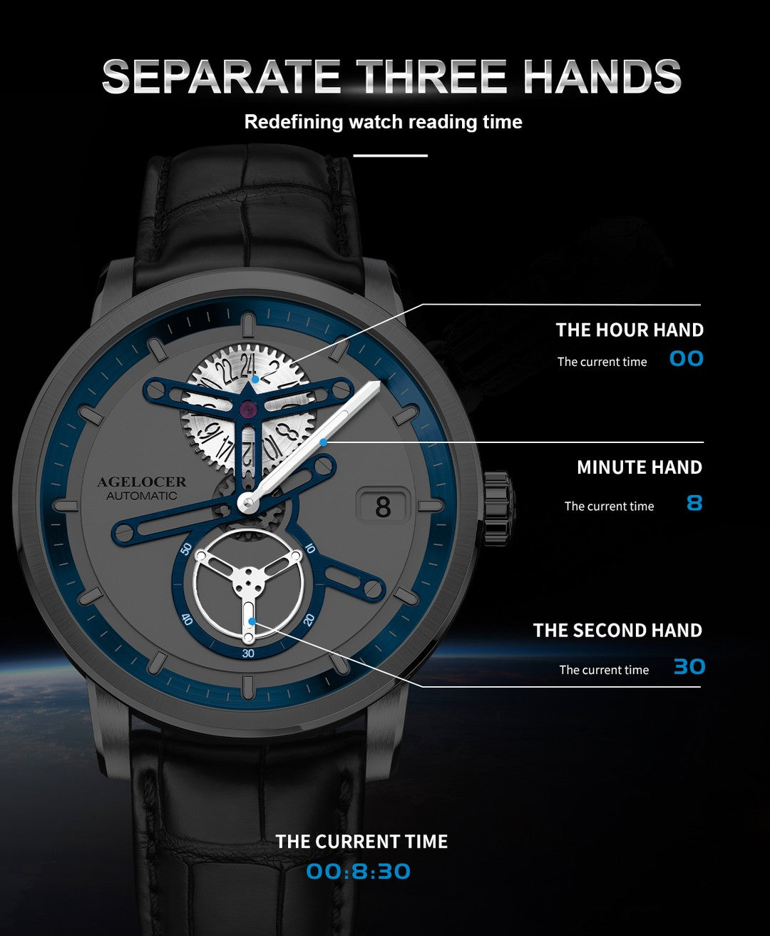 Agelocer Space Station Luminous Men's Automatic Mechanical Watch