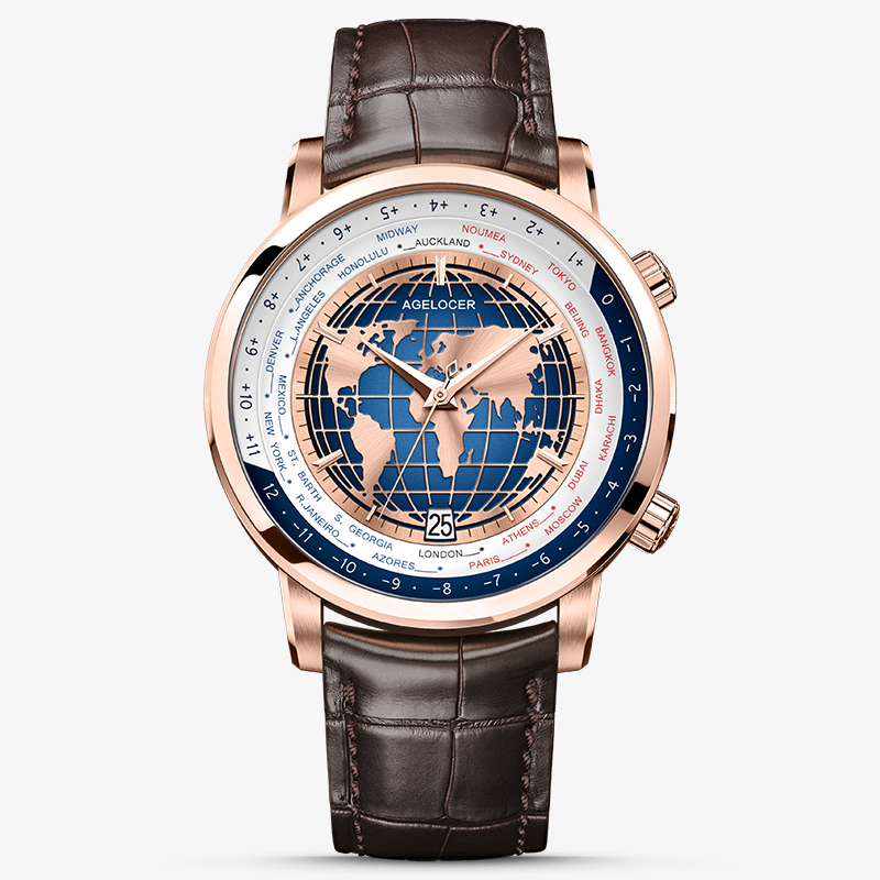 Agelocer World Time Men's Formal Automatic Mechanical Watch