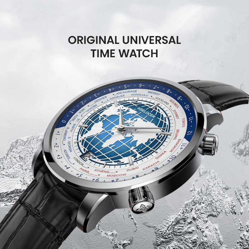 Agelocer World Time Men's Formal Automatic Mechanical Watch