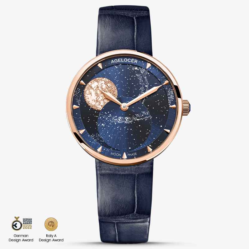 Agelocer Astronomer Ladies Glaxy Moonphase Quartz Watch