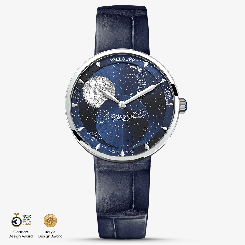 Agelocer Astronomer Ladies Glaxy Moonphase Quartz Watch