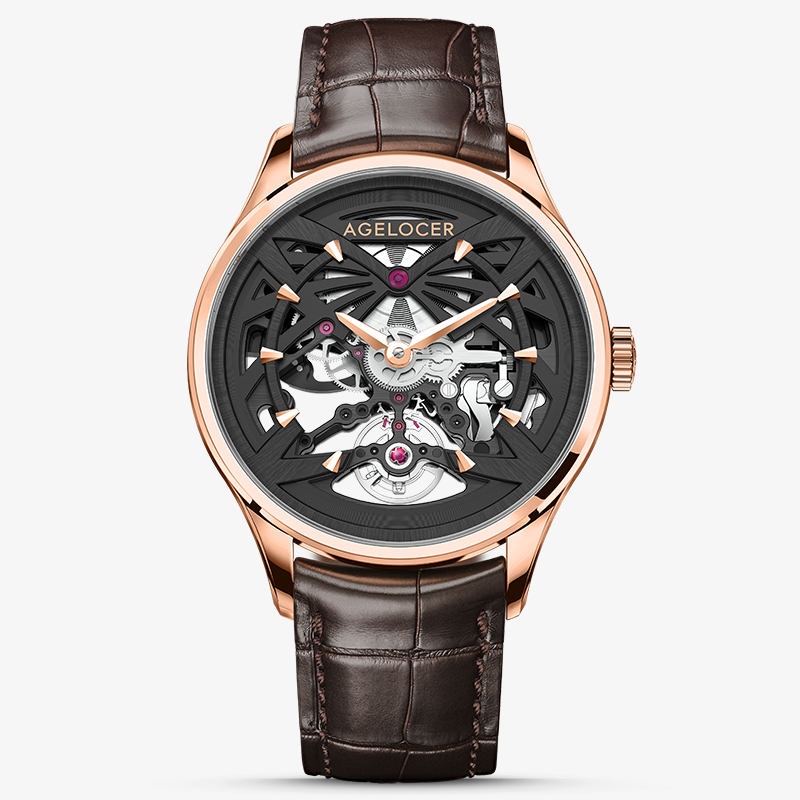 Agelocer Schwarzwald Men's Skeleton Automatic Mechanical Watch