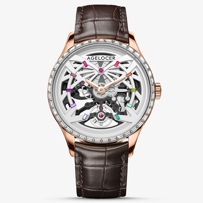 Agelocer Schwarzwald Men's Skeleton Automatic Mechanical Watch - Diamond Watches