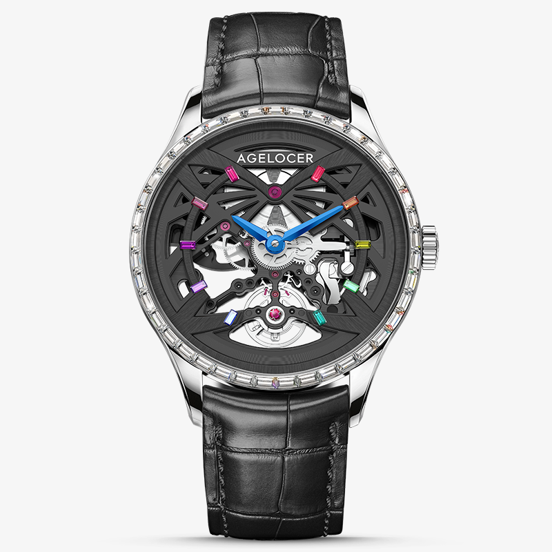 Agelocer Schwarzwald Men's Skeleton Automatic Mechanical Watch - Diamond Watches